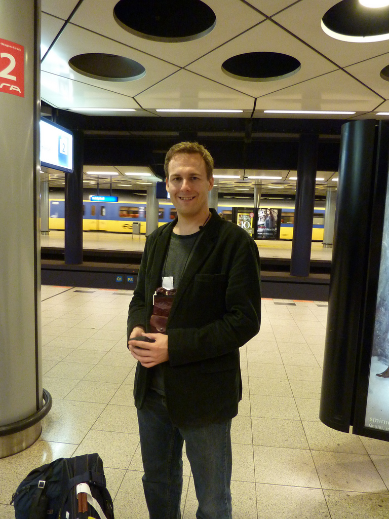 At the Amsterdam-Schiphol airport train station