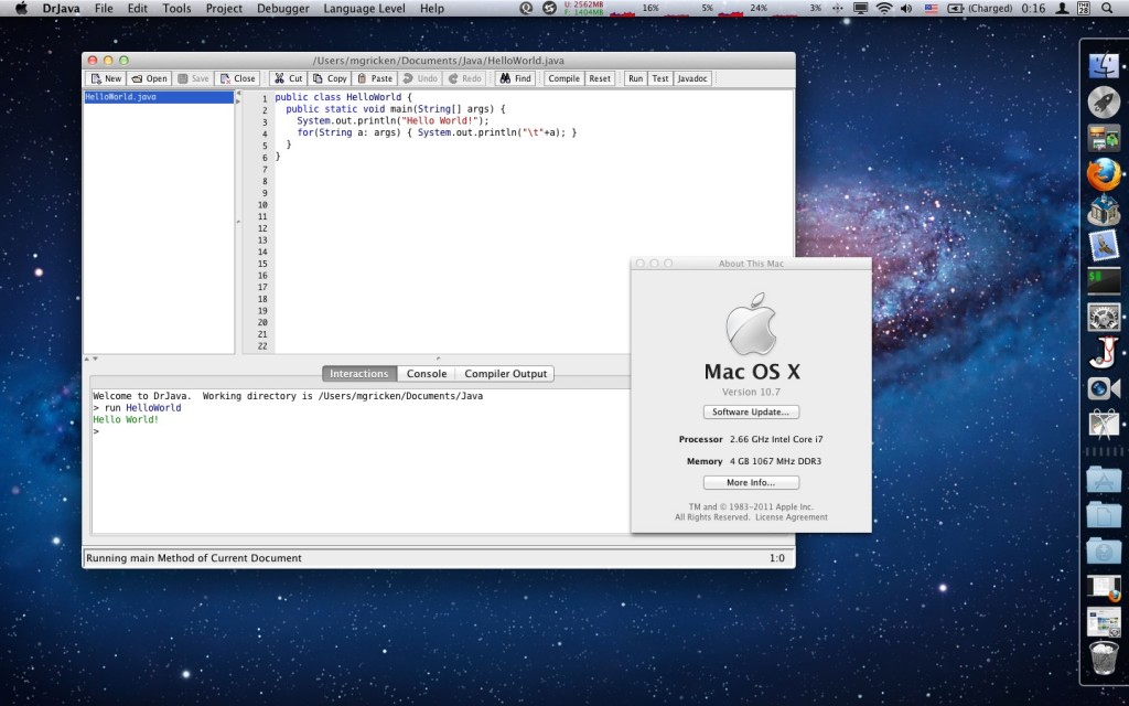 DrJava on Mac OS X Lion