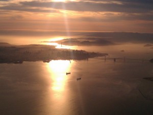 San Francisco as seen from the airplane