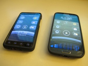 Old phone (left): HTC EVO 4G. New phone (right): Samsung Galaxy S4.