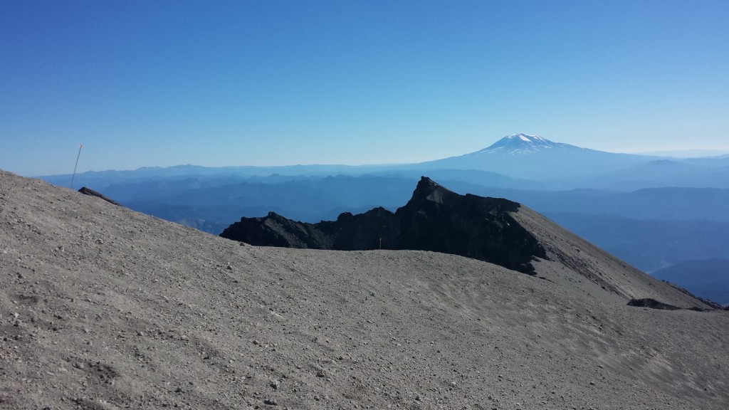 After trudging through an eternity of pumice, I reached the peak and the crater rim.