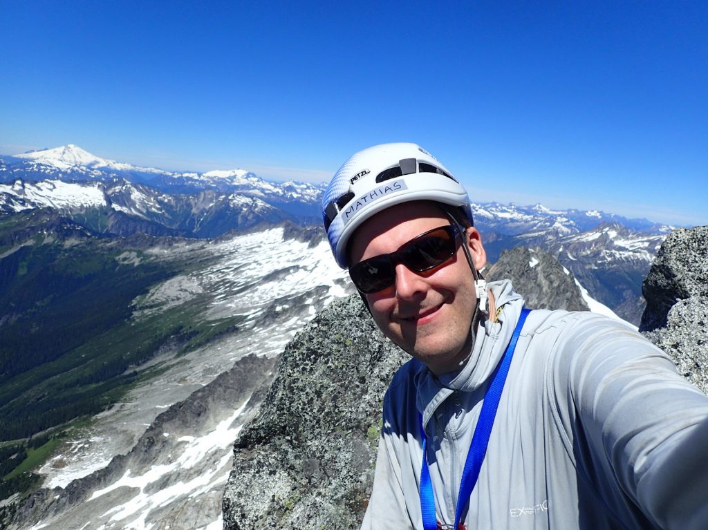 Happy on the summit of Eldorado Peak, the 25th highest mountain in Washington.