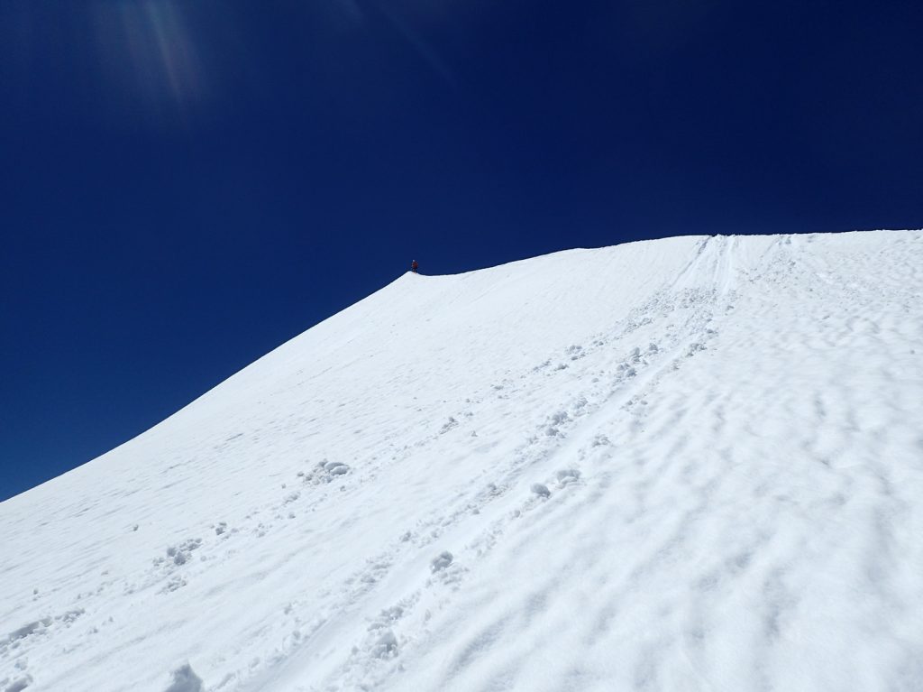 Looking back up at the Knife Edge.