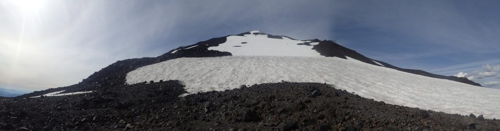 Panorama of our view up the mountain from camp.