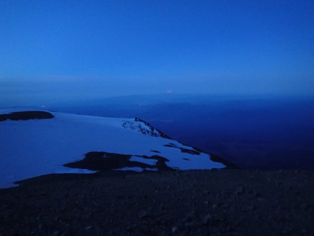 Mount St. Helens to the west.