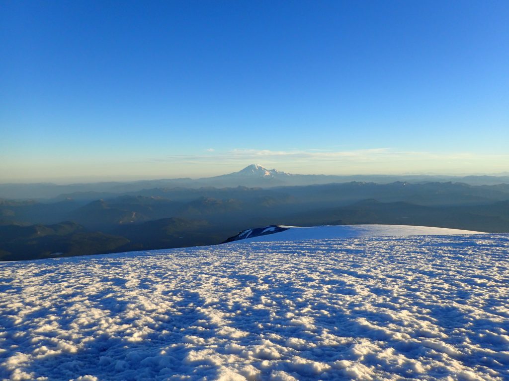 Mount Rainier, as seen from the summit of Mount Adams.