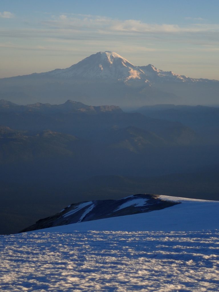 Tallest mountain in Washington, as seen from the second tallest mountain.