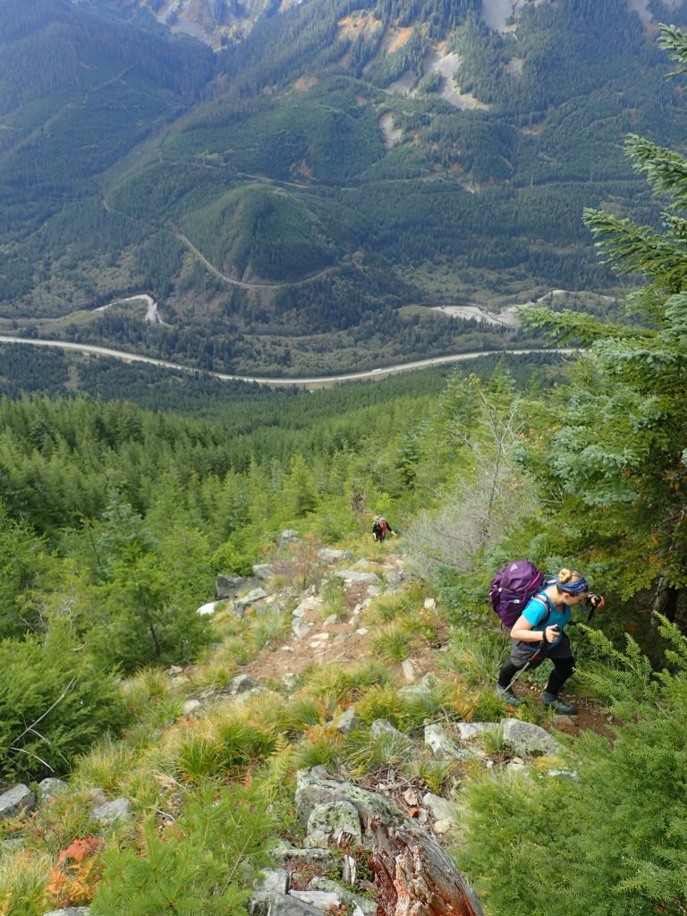 Hiking up above the I-90 corridor.