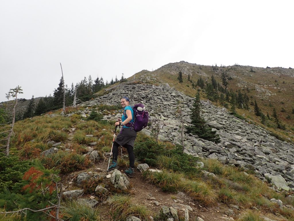 Scrambling up towards Putrid Pete's Peak.