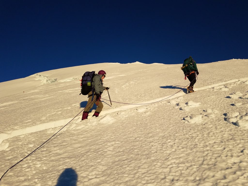 Jenny and Vicki on a switchback near 13,000 feet.