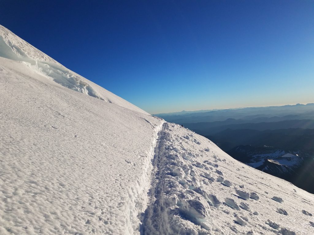 The trail behind us above 13,000 feet.