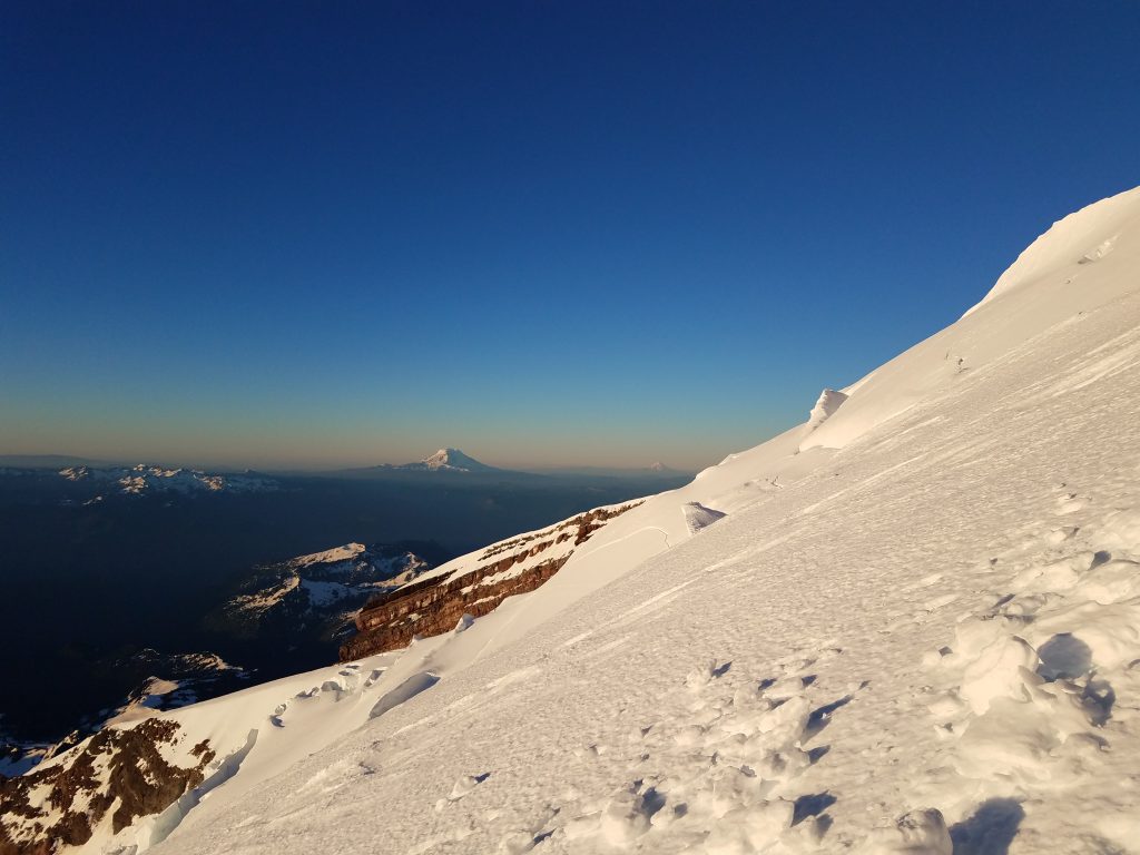 Mount Adams and Mount Hood, seen from Mount Rainier.