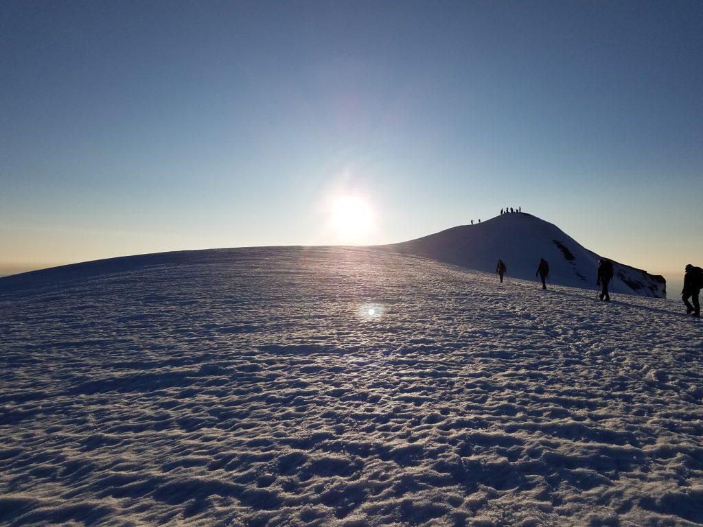 Summit and sunrise.