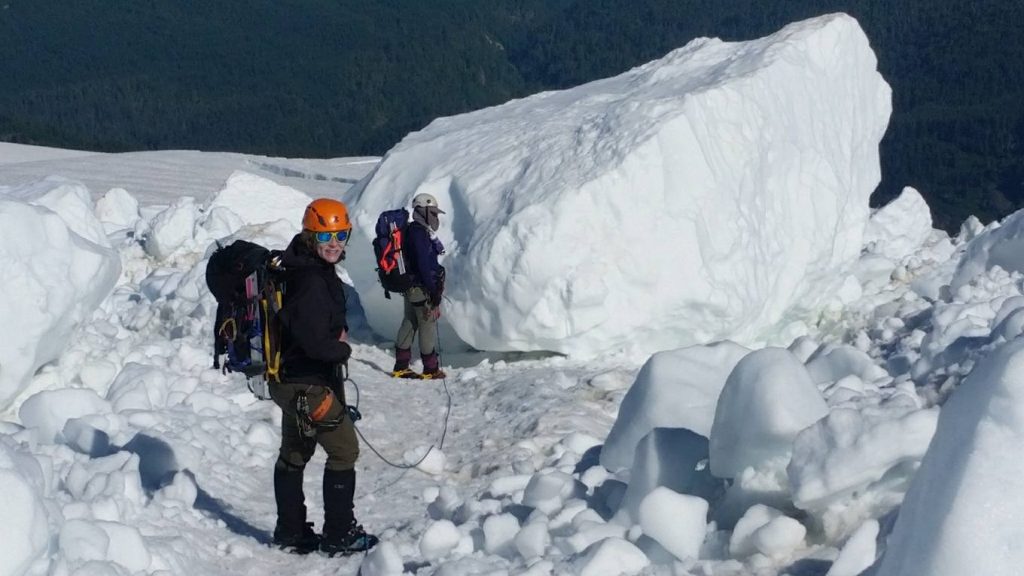 In the ice fall below Colfax Peak. Picture by Vicki.